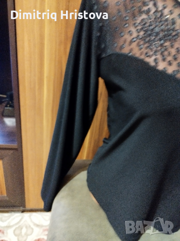 Блуза с красиво деколте, снимка 2 - Блузи с дълъг ръкав и пуловери - 44779425