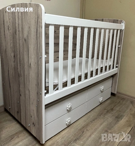 Бебешка кошара със скрин и матрак, снимка 6 - Мебели за детската стая - 53213331