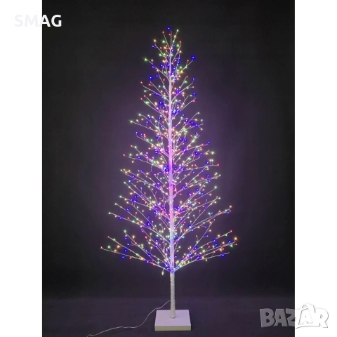 Коледна елха бяла с 767 многоцветни LED 2,1 м_1242626