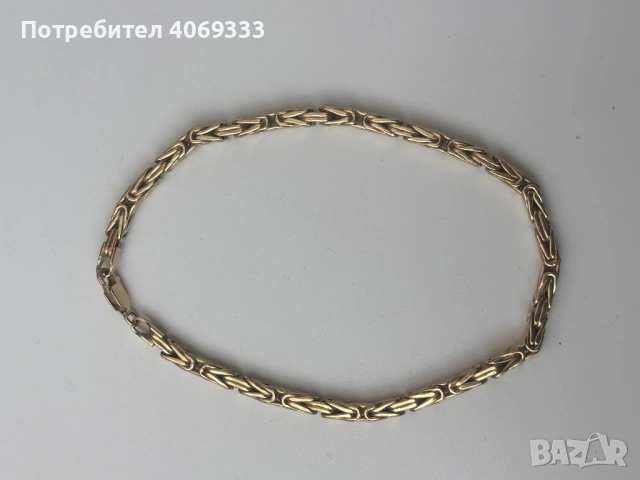 Комплект златен синджир и гривна Кралска плетка 14карата, снимка 13 - Колиета, медальони, синджири - 54184936