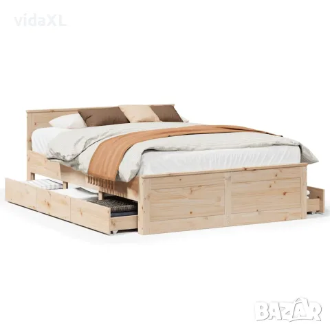 vidaXL Рамка за легло без матрак с табла 140x190 см борово дърво масив