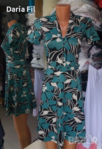 КРАСИВА рокля с остро деколте и коланче , снимка 1