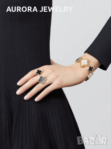 Van Cleef & Arpels VCA Mother of Pearl Onyx Alhambra Дамски Часовник, снимка 13 - Дамски - 53058299