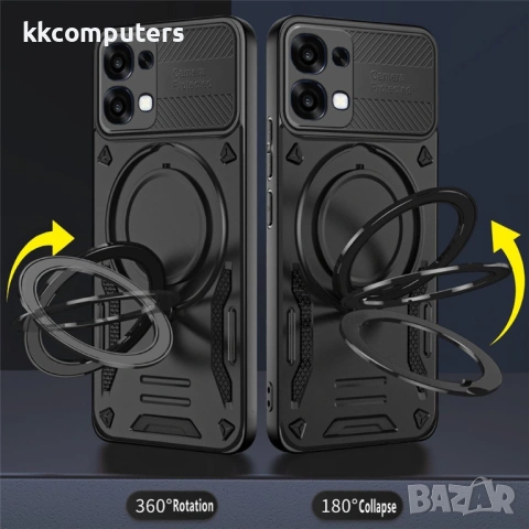 Магнитен Калъф за Oppo A6 Pro 5G / 4G с 360° Стойка - TPU+PC, Военна защита, 6 цвята, снимка 9 - Калъфи, кейсове - 54287961