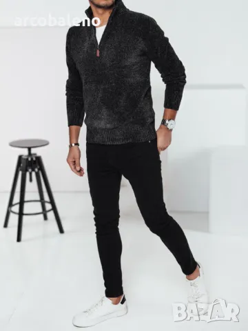Мъжки пуловер с цип, 4цвята , снимка 11 - Пуловери - 48259548