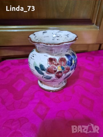 Много красива ваза-ръчно рисувана-"Italy". Маркирана за произход., снимка 4 - Вази - 35183609