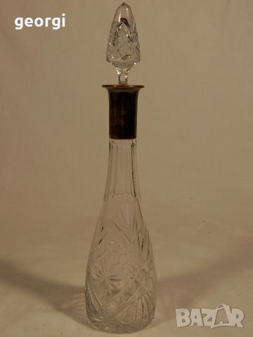 Ретро кристален декантер с метален обков , снимка 6 - Колекции - 42899869