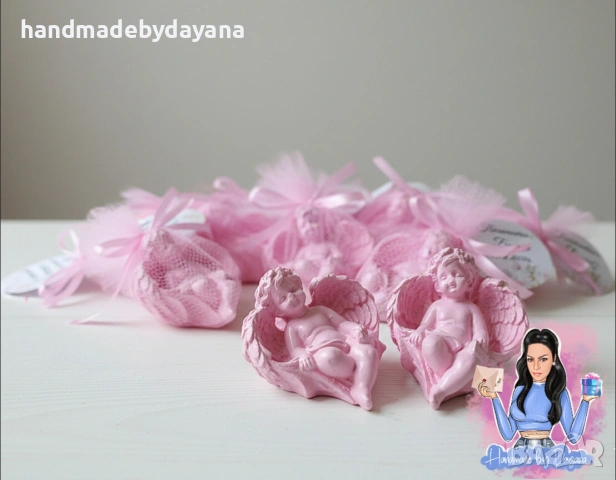 Подаръци за гости - розово ангелче 