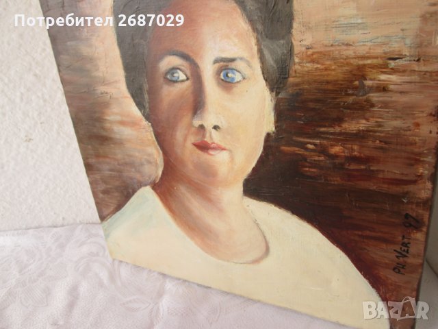 Картина портрет Жена маслени бои подписана, снимка 9 - Картини - 31100911