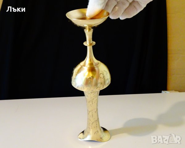 Бронзова кана,гарафа Британска Индия,маркирана. , снимка 7 - Антикварни и старинни предмети - 29447601