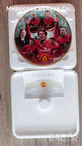 Колекционерска чиния Manchester United – "Stars of 2002" (Danbury Mint), снимка 3 - Фен артикули - 55805271