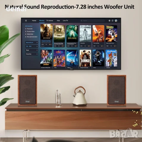 40W Bluetooth дървени компютърни високоговорители 2.0 със силен бас, снимка 5 - Тонколони - 51105476