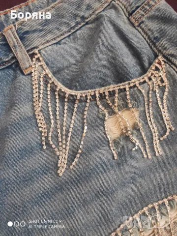 Radapola нови къси дънки с камъни, снимка 2 - Дънки - 49873848