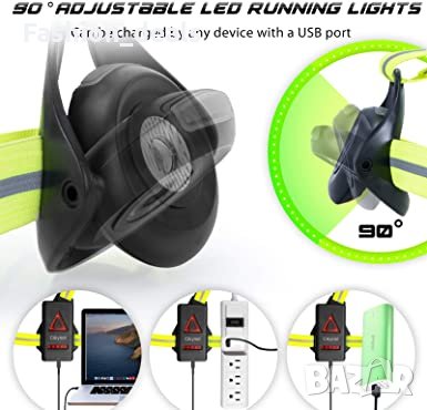 Гръдна светлина USB акумулаторна водоустойчива светлина за бегачи, тичане, снимка 3 - Спортна екипировка - 34374113