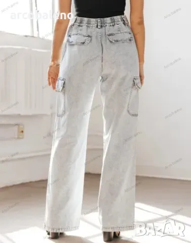 Дамски дънки с много джобове от пран деним, 3цвята , снимка 11 - Дънки - 48083698