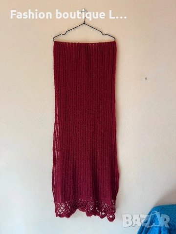 Червен дълъг плетен пролетен шал ❤️