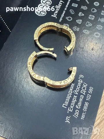 Златни обеци 14 карата/ 3,62 грама / тип BVLGARI, снимка 7 - Обеци - 55825014