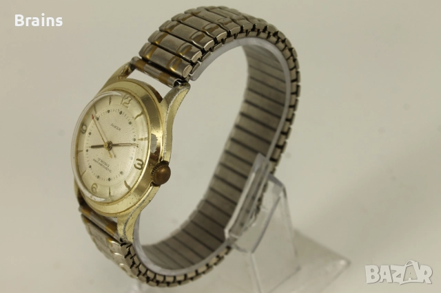 1950's ANKER Стар Немски Позлатен Часовник, снимка 5 - Антикварни и старинни предмети - 51758358