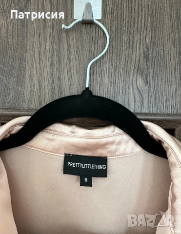 Нова Рокля, марка Pretty Little Thing, цвят шампанско/розов, материя сатен,за бал или гост на сватба, снимка 6 - Рокли - 54219549