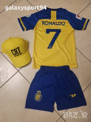 CR7 RONALDO AL Nassr + Калци + Шапка 2023г Нов Детско Жълт, снимка 3 - Футбол - 39956296