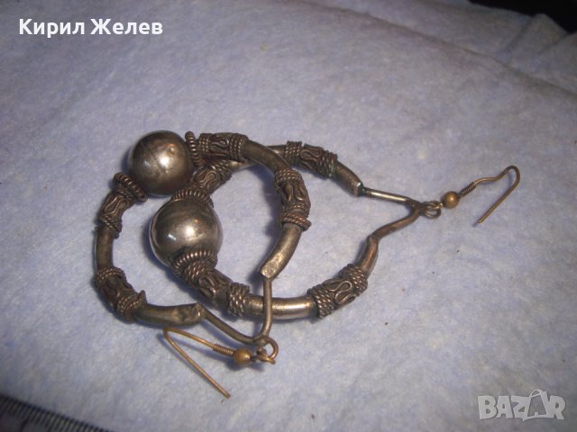 СТАРИННИ ПОСРЕБРЕНИ РЕТРО ВИНТИДЖ ОБЕЦИ Тип КРАЛСКА ПЛЕТКА МАЙСТОРСКА РЪЧНА РЯДКА ИЗРАБОТКА 886654, снимка 9 - Антикварни и старинни предмети - 37395571