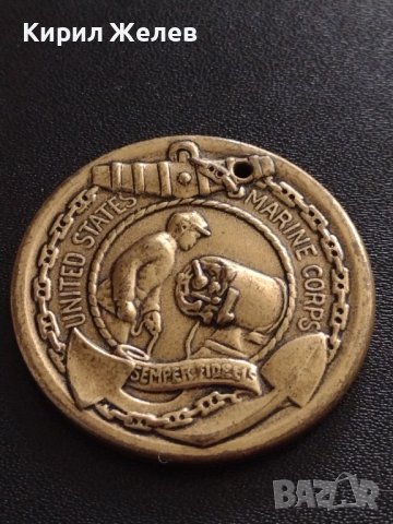 БРОНЗОВ ПЛАКЕТ MARINE CORPS UNITED STATES МНОГО КРАСИВ ЗА КОЛЕКЦИОНЕРИ 37870, снимка 2 - Антикварни и старинни предмети - 40489739