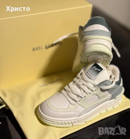 НОВО!!! Оригинални Axel Arigato Area Low – White/Green | Кутия + калъф, снимка 4 - Маратонки - 52977479