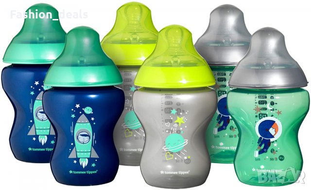 Нови Бебешки бутилки / шишета 6 броя 260 ml за момче Tommee Tippee 0+