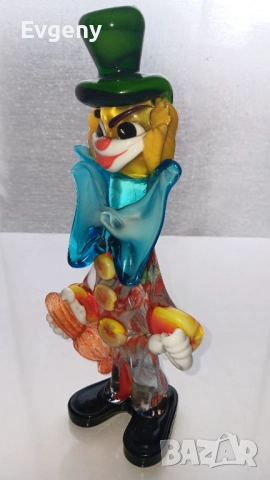 Клоун от Муранско стъкло , снимка 2 - Статуетки - 52638265