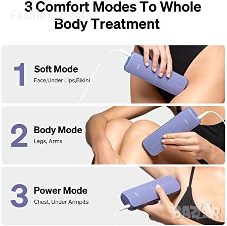 Нов IPL уред Лазерна епилация за жени и мъже сапфирена система за охлаждане с лед Подарък Красота, снимка 5 - Епилатори - 42456257