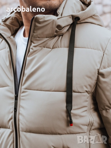 Мъжко зимно ватирано яке с качулка, 4цвята , снимка 5 - Якета - 52259493