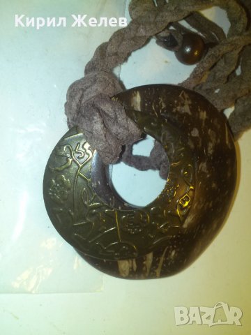 КОКОСОВ ОРЕХ и МЕСИНГ МЕДАЛЬОН ХИПИ СТИЛ 75231, снимка 2 - Колиета, медальони, синджири - 29754829