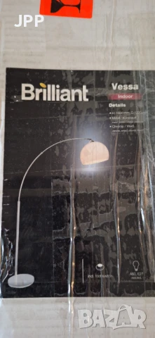 Лампа за под BRILLIANT Vessa, хромирана, снимка 11 - Настолни лампи - 50915704