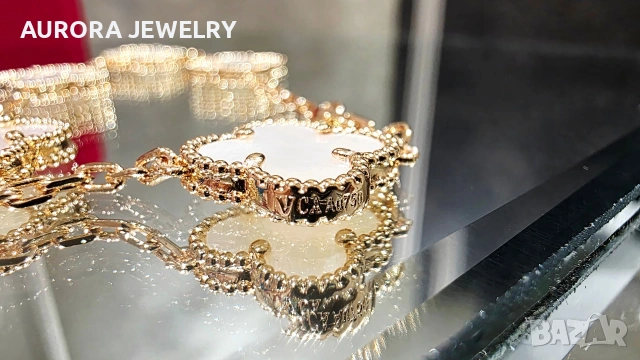 Van Cleef & Arpels VCA 5 Motifs Rose Gold Mother of Pearl Vintage Alhambra Дамска Гривна, снимка 6 - Гривни - 54013294