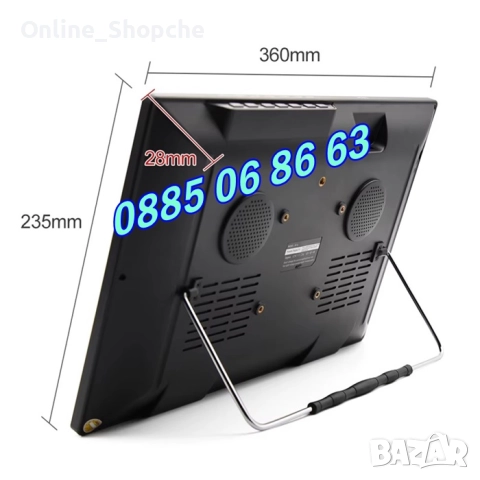 Преносим телевизор 16 инча, портативен цифров телевизор 16 инча 12v / 220v, снимка 3 - Телевизори - 52545961