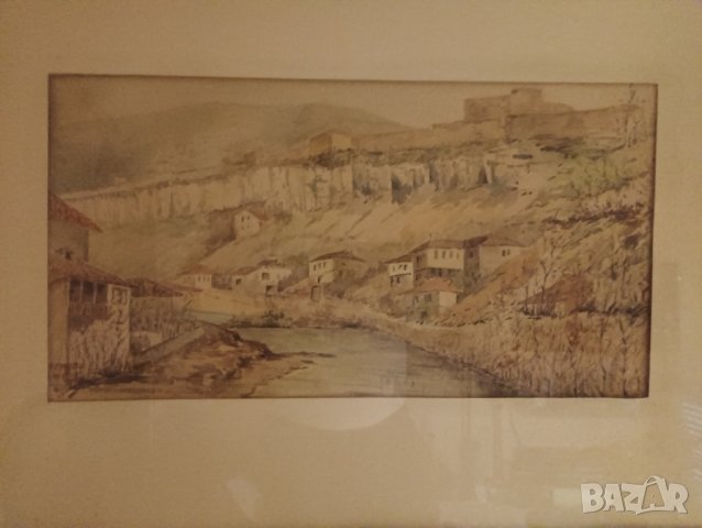 Картина, Търново, Никола Чехларов, акварел. , снимка 2 - Картини - 44477234