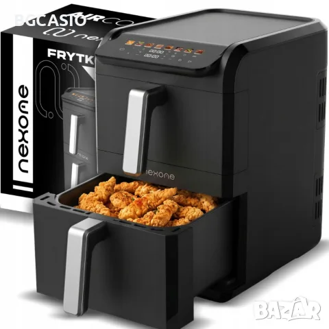 NexOne TwinFryer 11L – Двукамерен фритюрник с горещ въздух 2800W, две независими кошници, 8 програми, снимка 8 - Фритюрници - 56122202