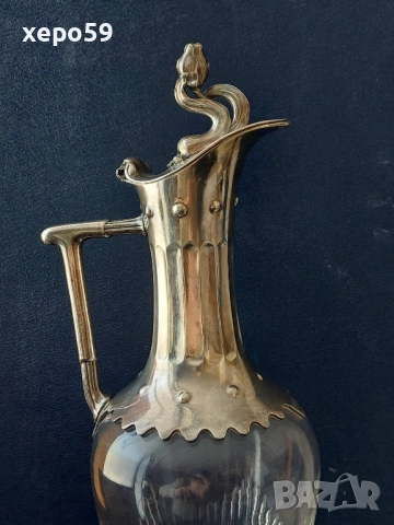 WMF-кана за вино,кристал и посребрен метал 1900г.вместимост 1200мл., 600 лв, снимка 9 - Аксесоари за кухня - 52273013