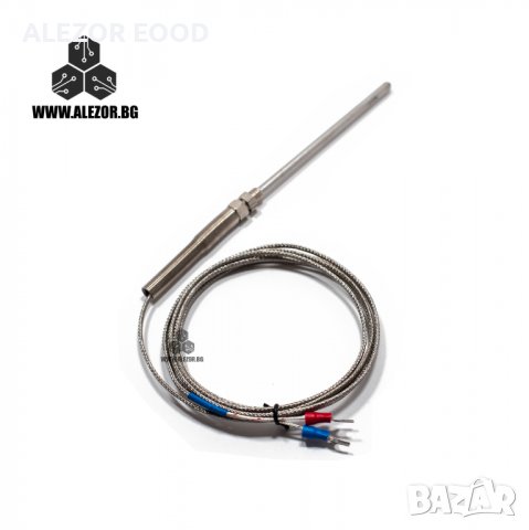 Температурен Сензор, Термодвойка Тип К, 0 До 400 °C, 100 Cm, Резба М8, Сонда 100 Mm, 20200071, снимка 4 - Друга електроника - 30767095