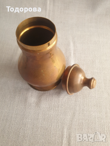 Старинен  бронзов съд -  урна, снимка 4 - Антикварни и старинни предмети - 44586766