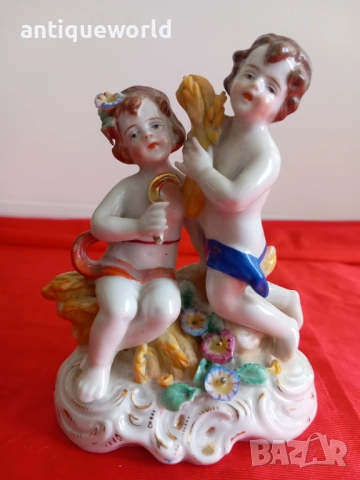 Capodimonte Стара Порцеланова Статуетка ХЕРУВИМИ 1900г