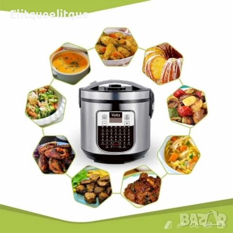 Мултикукър Oliver Voltz, 900W, 5L, 45 програми, LED дисплей, Инокс, снимка 2 - Мултикукъри - 49923339