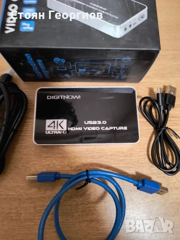 4K HDMI карта за видеозаснемане, USB 3.0 с микрофон и слушалки, HDMI изход, 4k 60Hz видеорекордер