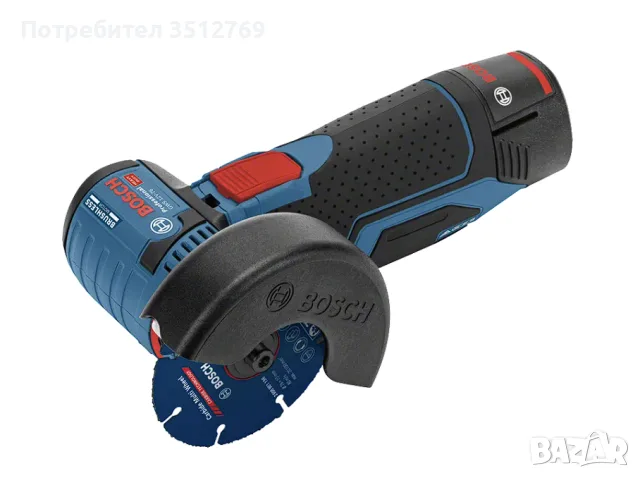 Акумулаторен безчетков ъглошлайф Bosch GWS 12V-76, 12 V, 76 мм с батерия