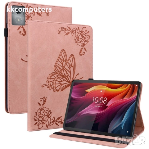 Защитен калъф за Lenovo Tab K11 Plus, Кожен PU с пеперуда, Стойка, 3 слотa за карти, Вкл. Протектор,, снимка 3 - Калъфи, кейсове - 52937854