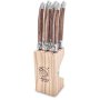 Комплект 6 ножa за стекове с дървена поставка Laguiole Style de Vie Premium Wood, снимка 1 - Прибори за хранене, готвене и сервиране - 42176460