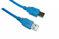 Кабел USB3.0 Мъжко - Мъжко 1.8m 3.0V Син VCom SS001295 Cable USB - USB M/M, снимка 1 - Кабели и адаптери - 34333463