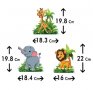 Зоо Диви Сафари Джунгла животни декор за рожден ден парти украса картонени фигурки пано, снимка 4