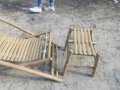 Бамбуков шезлонг със стол за крака , снимка 7