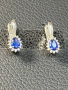 Сребърни обеци естествен САПФИР  чисто нови 925 silver obeci , снимка 3